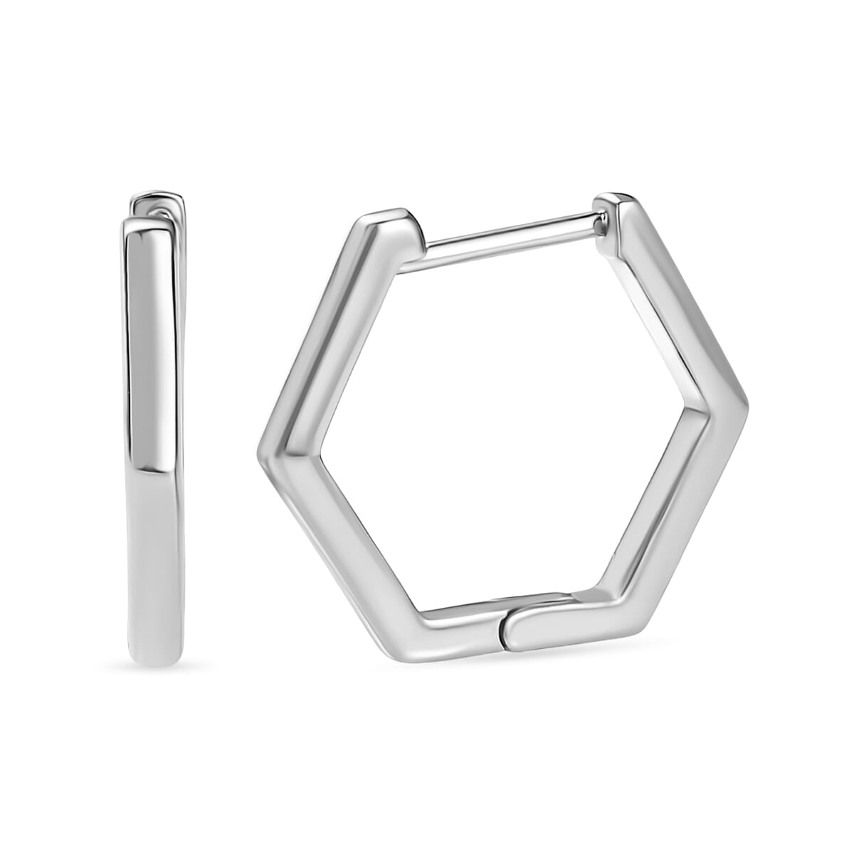 Hoop Earrings in 10K White Gold 3.80 Grams image number 0