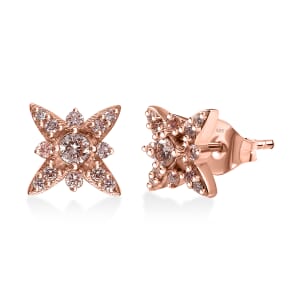 Luxuriant Lab Grown Pink Diamond VS 0.35 ctw Celestial Earrings in 18K Vermeil Rose Gold Over Sterling Silver
