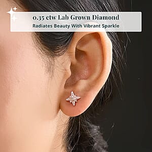 Luxuriant Lab Grown Pink Diamond (IR) VS 0.35 ctw Celestial Earrings in 18K Vermeil Rose Gold Over Sterling Silver