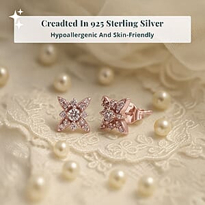 Luxuriant Lab Grown Pink Diamond (IR) VS 0.35 ctw Celestial Earrings in 18K Vermeil Rose Gold Over Sterling Silver