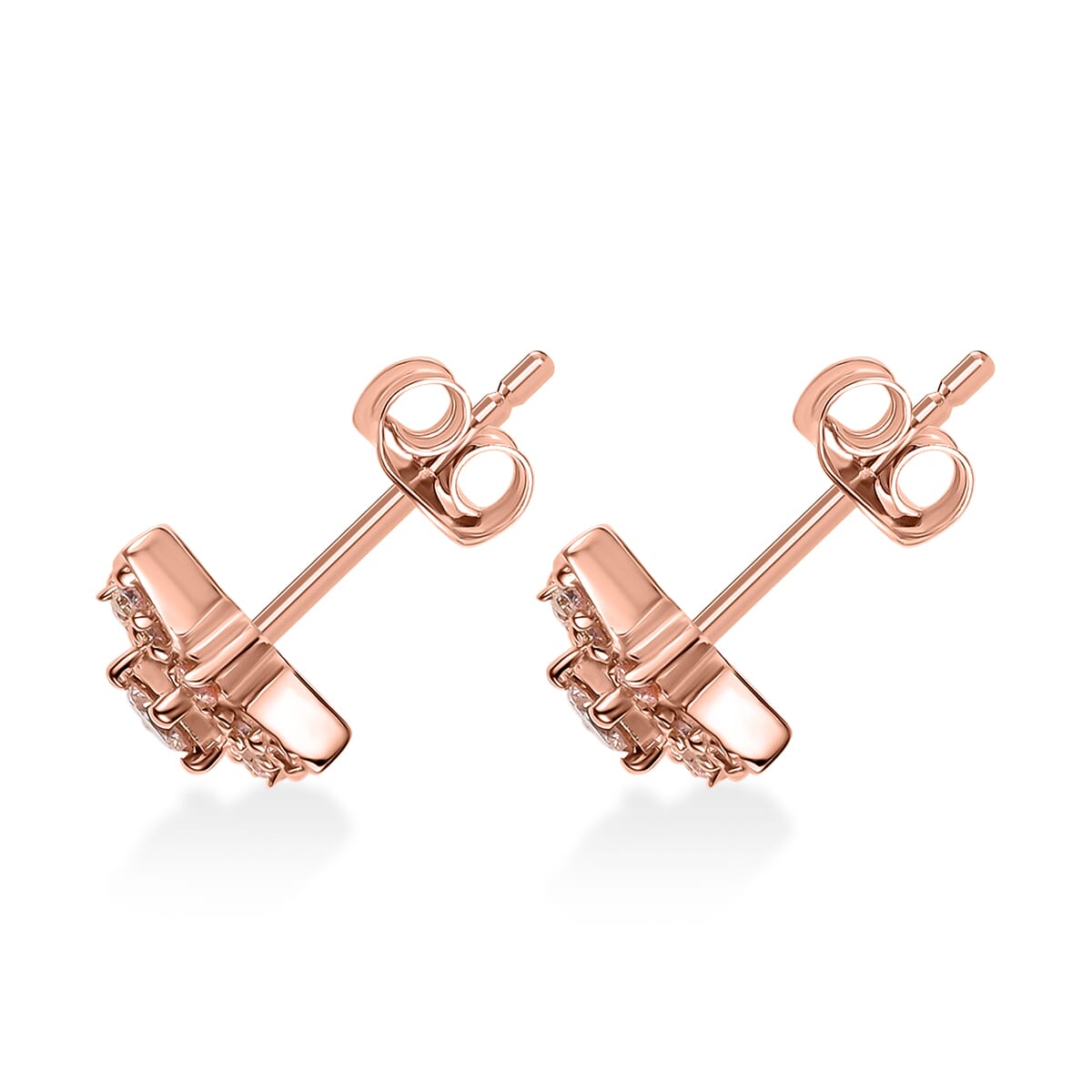 Luxuriant Lab Grown Pink Diamond VS 0.35 ctw Celestial Earrings in 18K Vermeil Rose Gold Over Sterling Silver image number 3