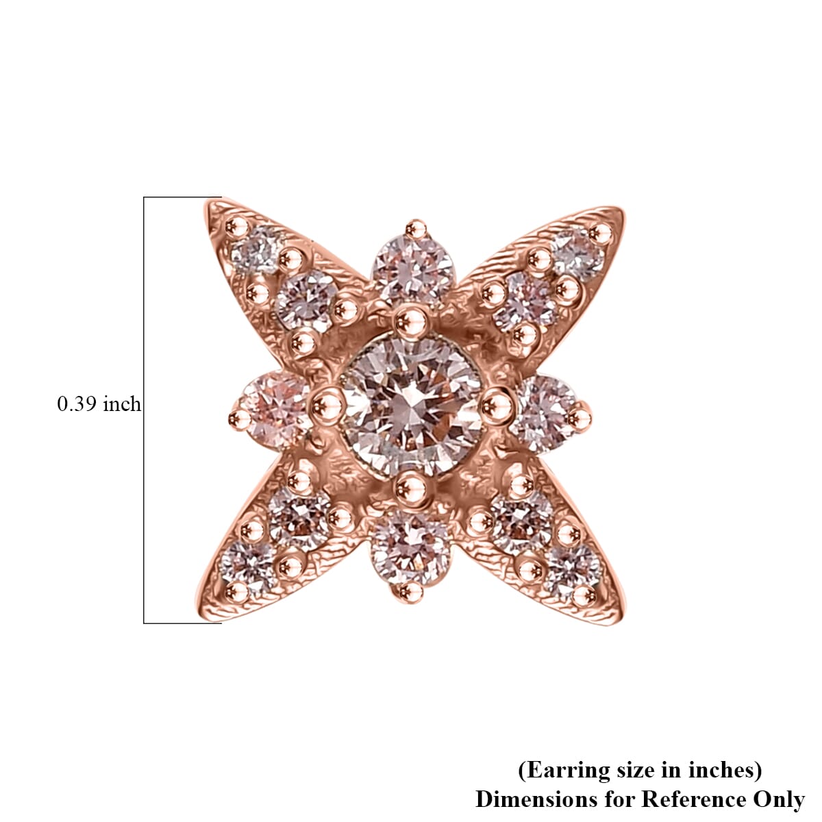 Luxuriant Lab Grown Pink Diamond VS 0.35 ctw Celestial Earrings in 18K Vermeil Rose Gold Over Sterling Silver image number 4