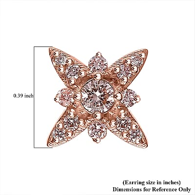 Luxuriant Lab Grown Pink Diamond (IR) VS 0.35 ctw Celestial Earrings in 18K Vermeil Rose Gold Over Sterling Silver