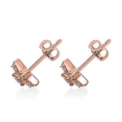 Luxuriant Lab Grown Pink Diamond (IR) VS 0.35 ctw Celestial Earrings in 18K Vermeil Rose Gold Over Sterling Silver