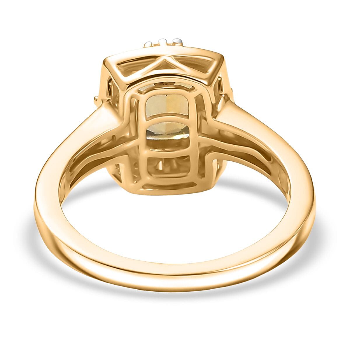 Premium Golden Tanzanite, Natural Yellow and White Diamond G-H I3 1.60 ctw Ring in 9K Yellow Gold (Size 9.0)