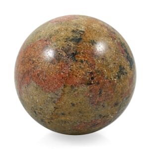 Fire Quartz Sphere -L Approx 1360.776ctw with Free Wood Stand 10