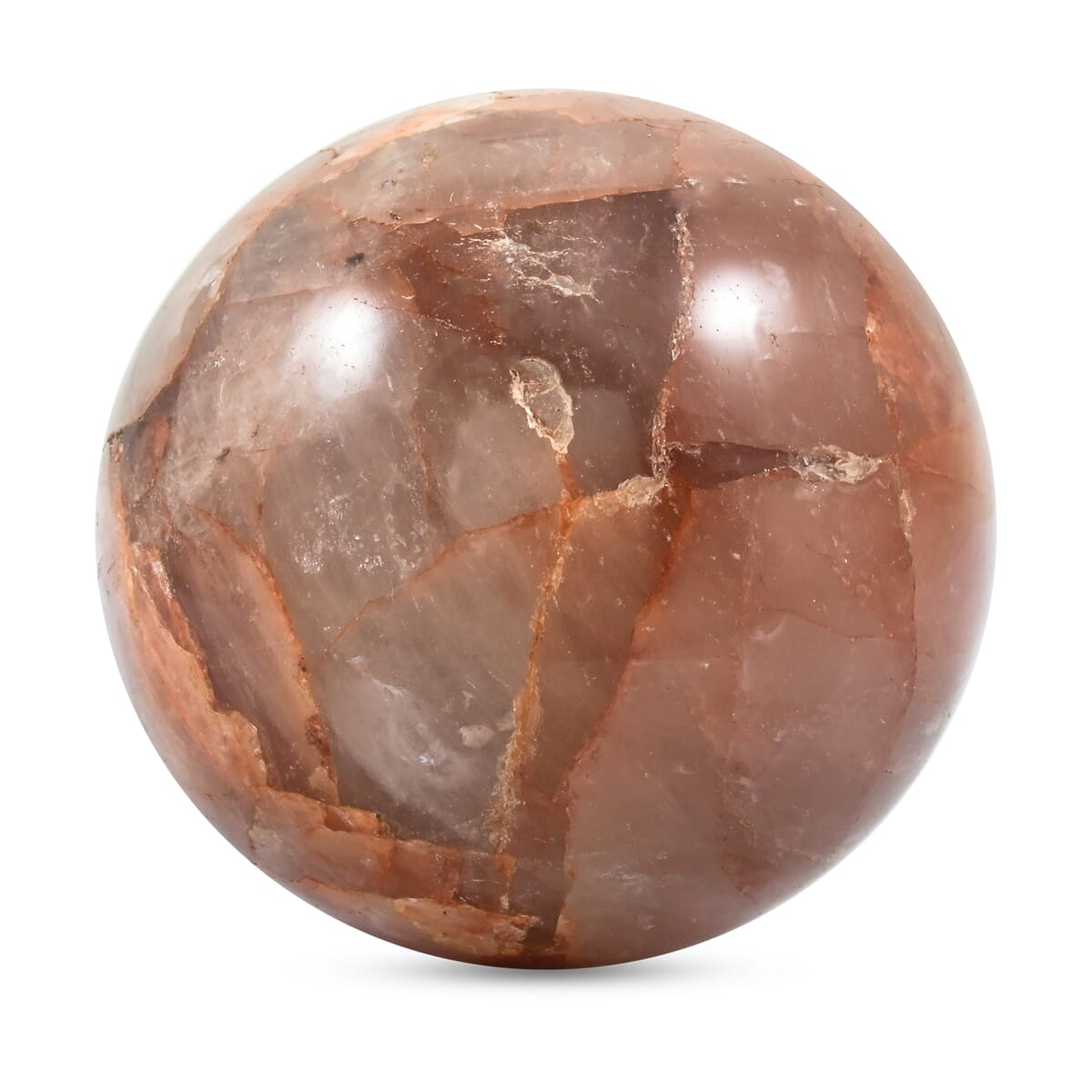 Fire Quartz Sphere -M Approx 1360.776ctw with Free Wood Stand 10 image number 0