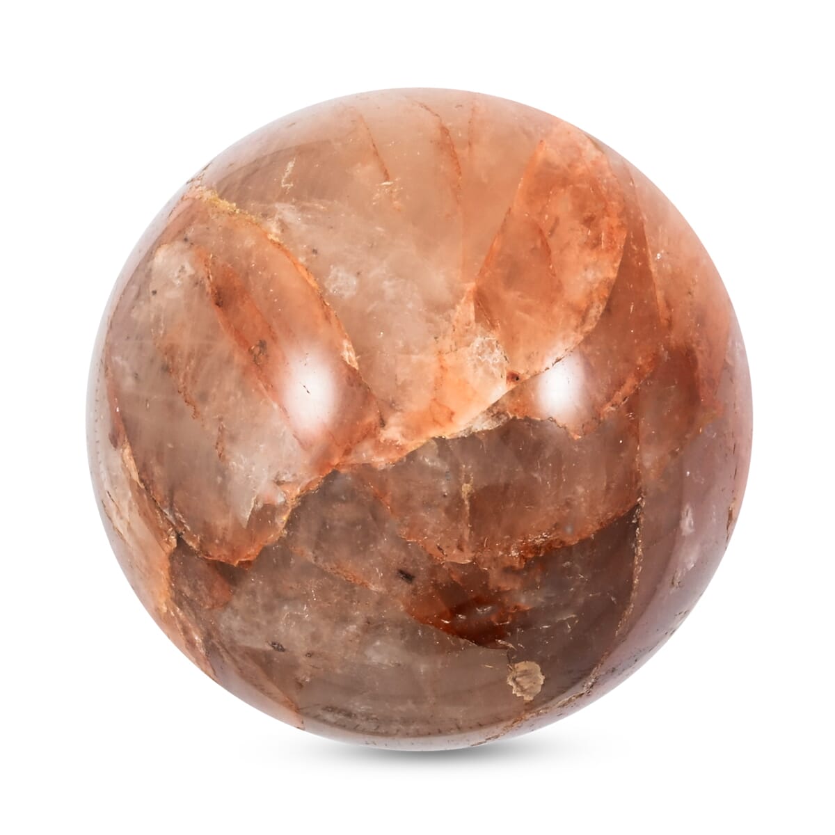 Fire Quartz Sphere -M Approx 1360.776ctw with Free Wood Stand 10 image number 1