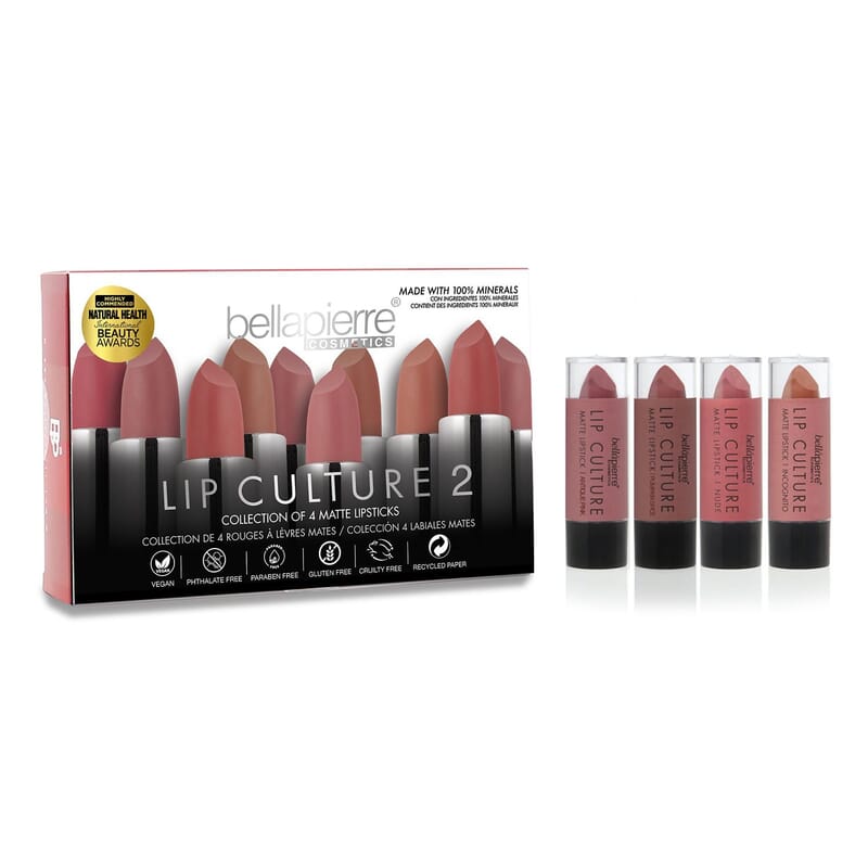 Bellapierre Lip Culture Collection of 4 Matte Lipsticks- Neutral Nude