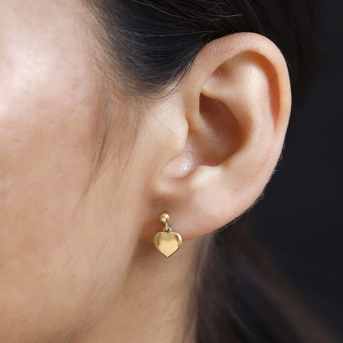 Heart Earrings in 10K Yellow Gold 2 Grams (Del. in 10-12 Days) image number 1