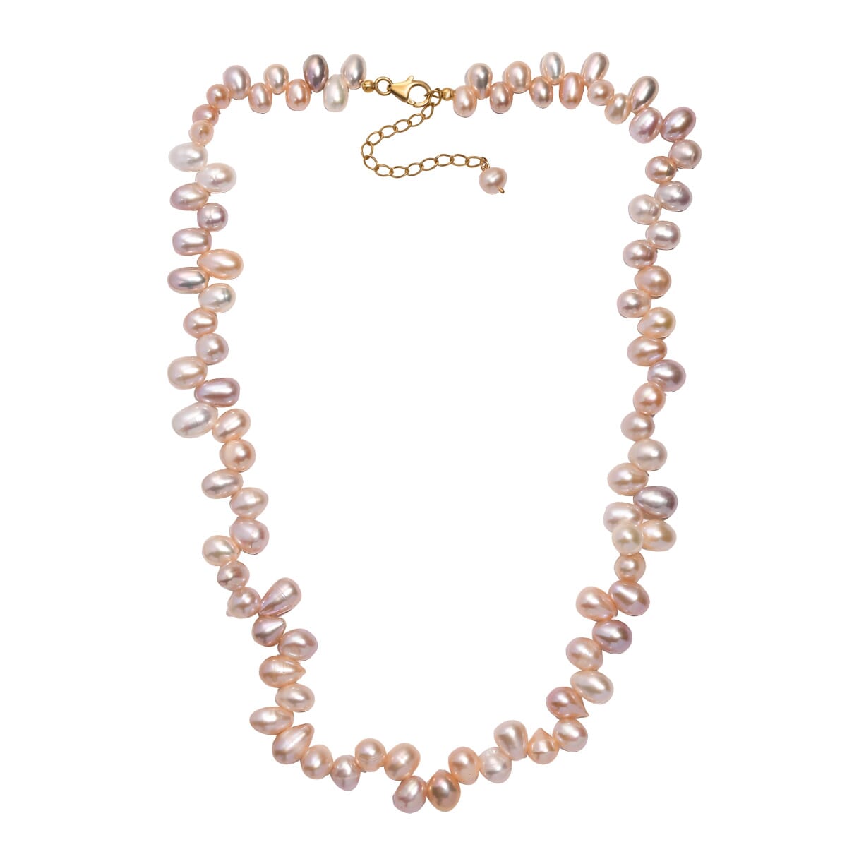 Multi Color Freshwater Pearl Fancy Necklace in 18K Vermeil Yellow Gold Over Sterling Silver 18 Inches image number 3