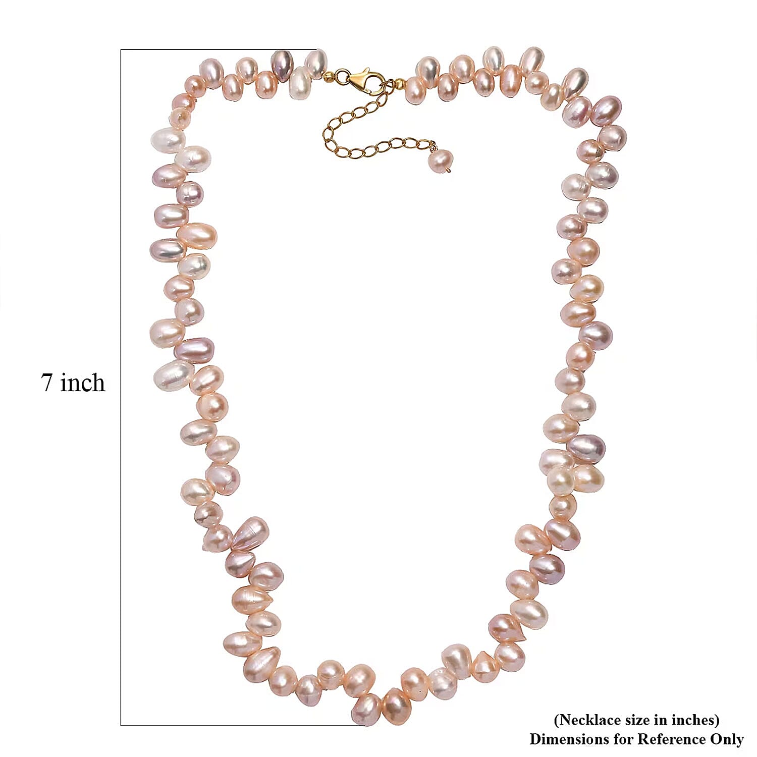 Multi Color Freshwater Pearl Fancy Necklace in 18K Vermeil Yellow Gold Over Sterling Silver 18 Inches
