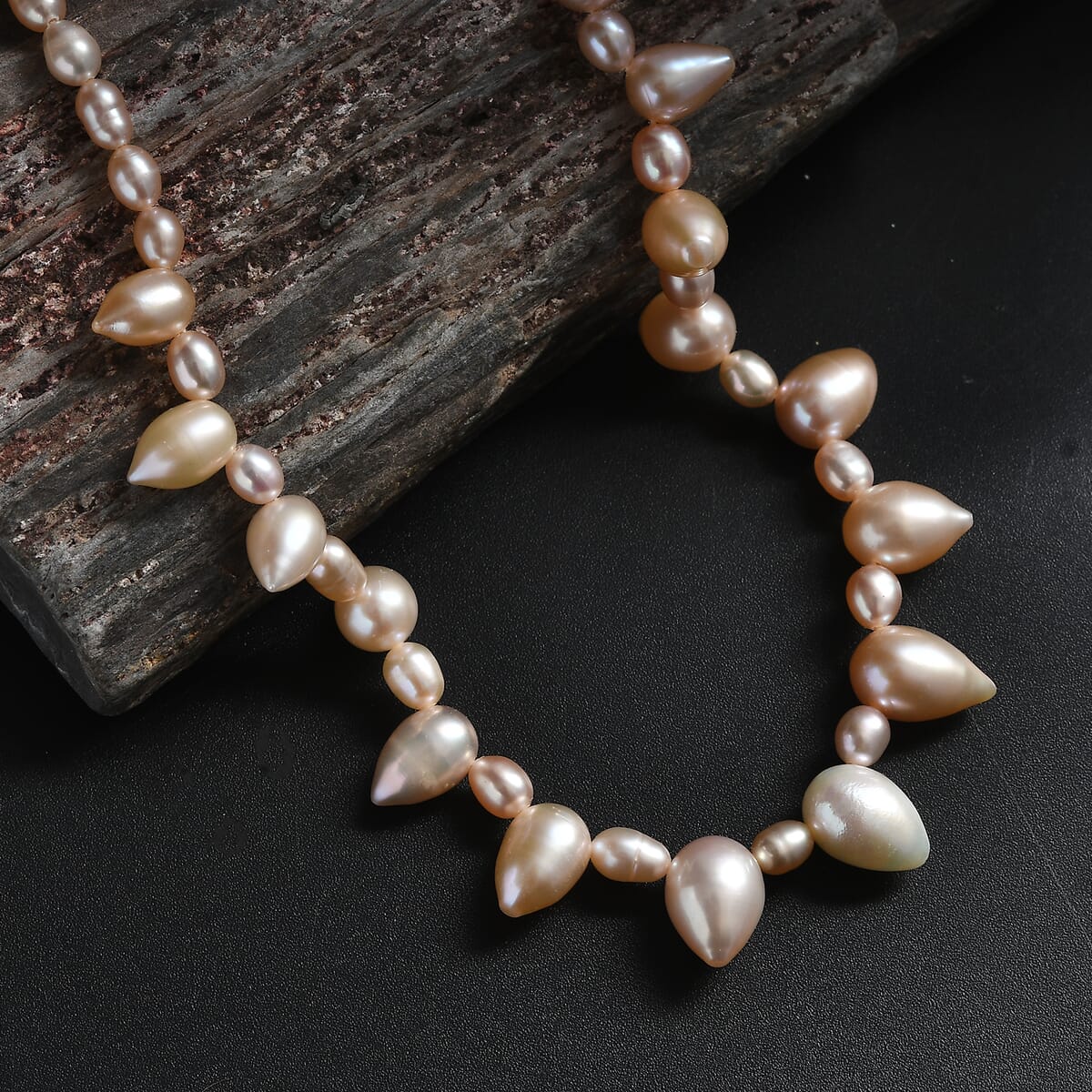 Multi Color Fresh Water Pearl Necklace in 18K Vermeil Yellow Gold Over Sterling Silver 18 Inches image number 1