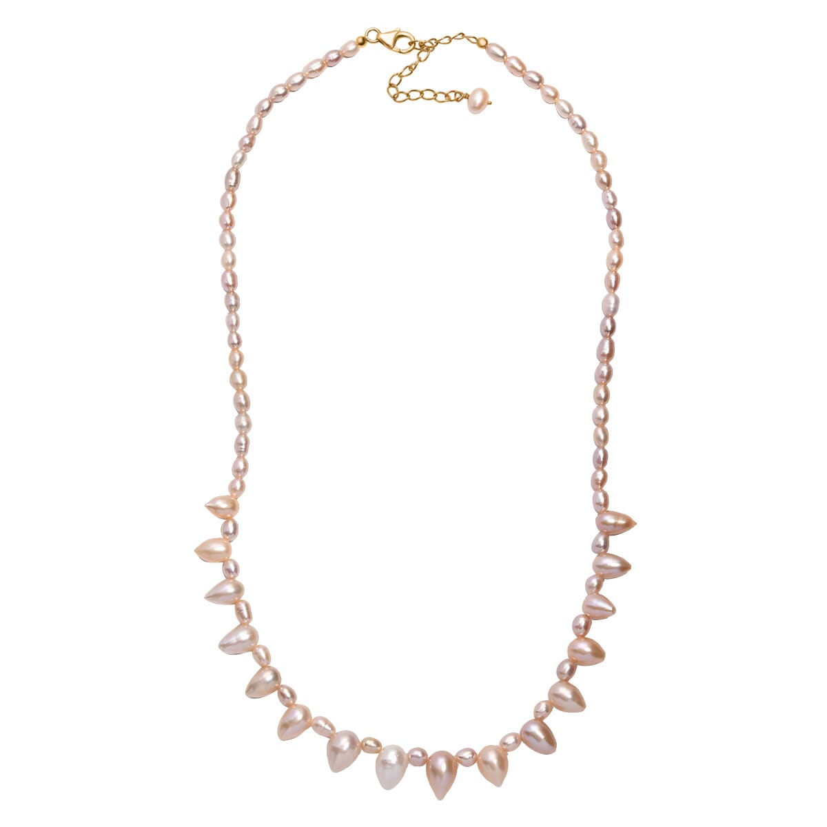 Multi Color Fresh Water Pearl Necklace in 18K Vermeil Yellow Gold Over Sterling Silver 18 Inches image number 3