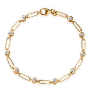 Luxuriant Lab Grown Diamond G-H SI 1.00 ctw Bracelet in 18K Vermeil Yellow Gold Over Sterling Silver (7.25 In)