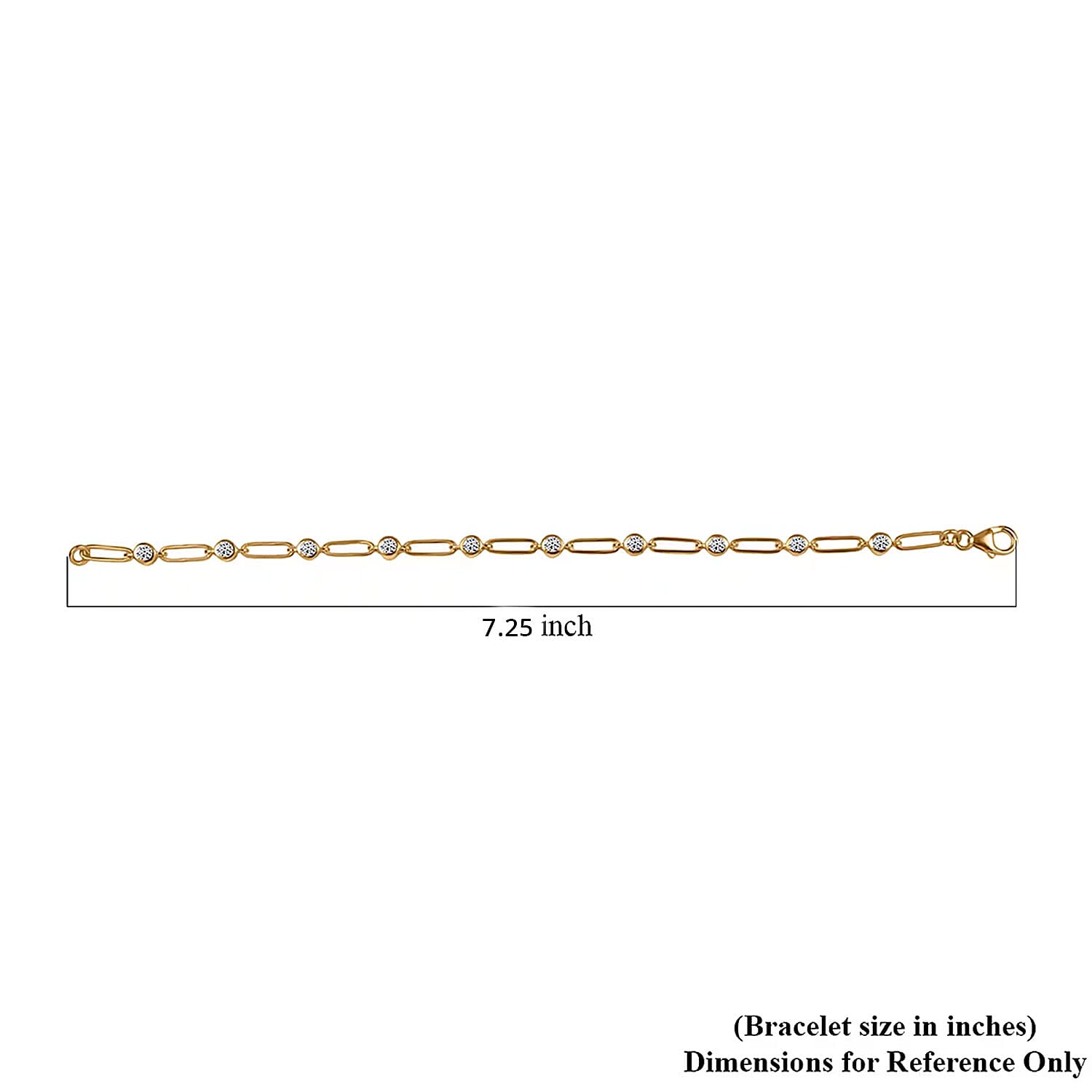 Luxuriant Lab Grown Diamond G-H SI 1.00 ctw Bracelet in 18K Vermeil Yellow Gold Over Sterling Silver (7.25 In)