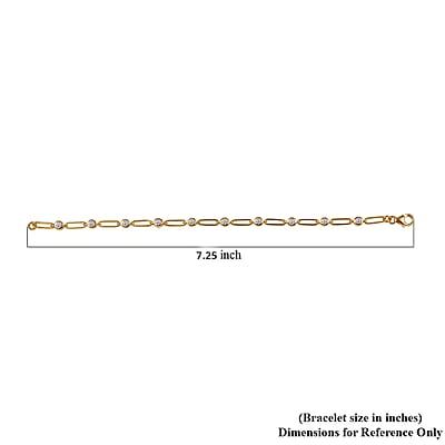 Luxuriant Lab Grown Diamond G-H SI 1.00 ctw Bracelet in 18K Vermeil Yellow Gold Over Sterling Silver (7.25 In)