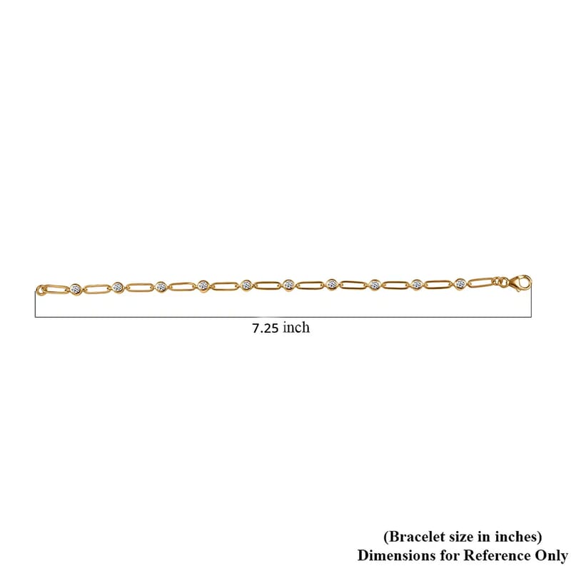 Luxuriant Lab Grown Diamond G-H SI 1.00 ctw Bracelet in 18K Vermeil Yellow Gold Over Sterling Silver (7.25 In)