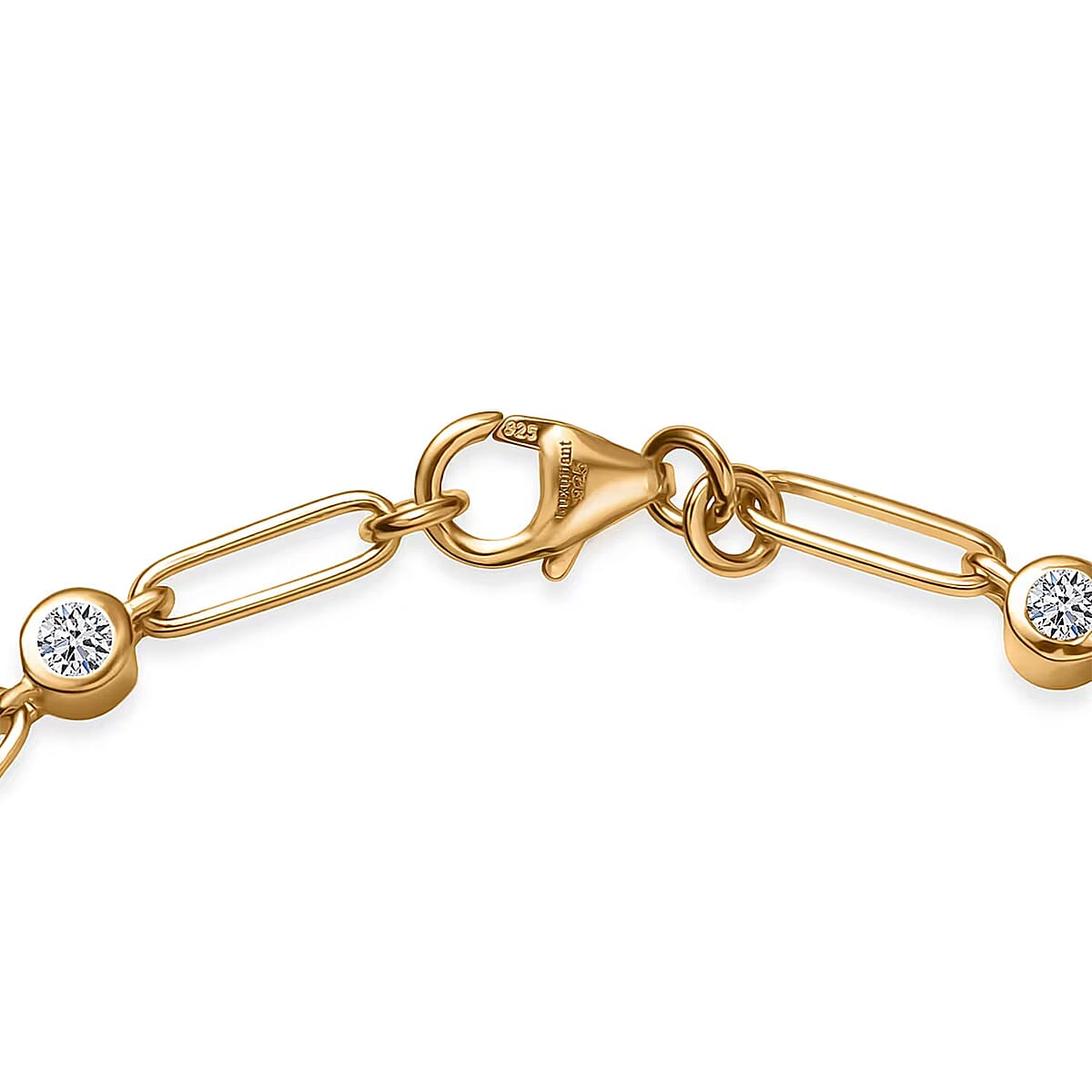 Luxuriant Lab Grown Diamond G-H SI 1.00 ctw Bracelet in 18K Vermeil Yellow Gold Over Sterling Silver (7.25 In) image number 7