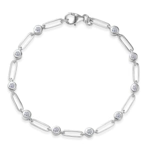 Luxuriant Lab Grown Diamond G-H SI 1.00 ctw Bracelet in Rhodium Over Sterling Silver (7.25 In)