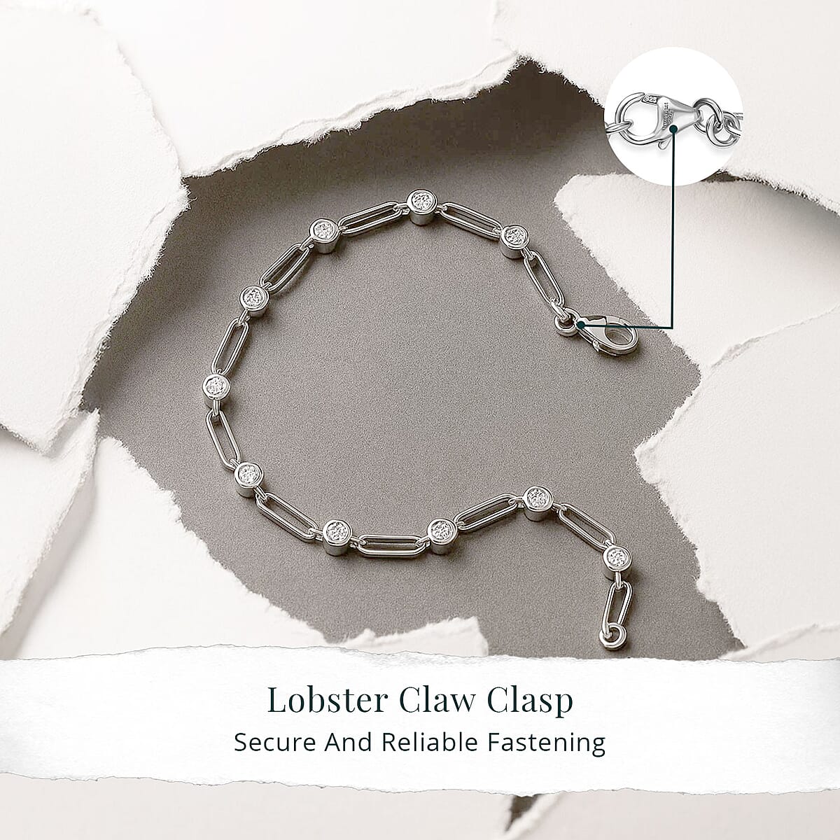 Luxuriant Lab Grown Diamond G-H SI 1.00 ctw Bracelet in Rhodium Over Sterling Silver (7.25 In) image number 5