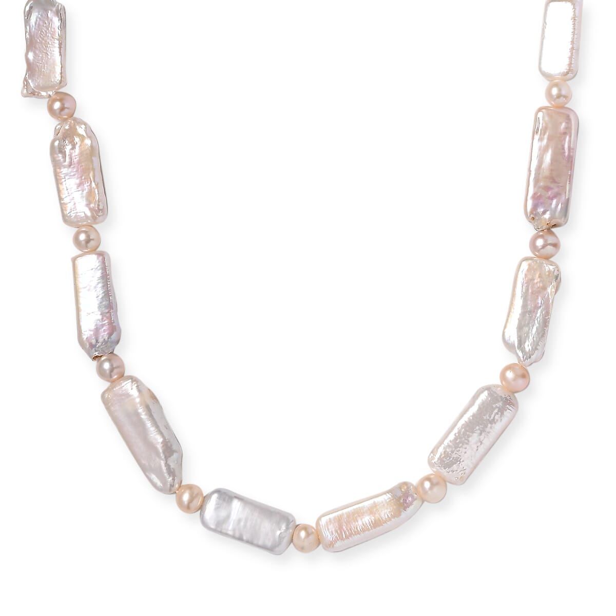 Fresh Water Pearl Necklace in Rhodium Over Sterling Silver 18 Inches image number 0