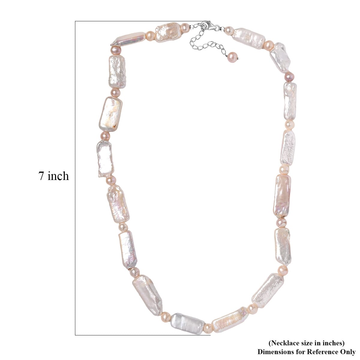 Fresh Water Pearl Necklace in Rhodium Over Sterling Silver 18 Inches image number 5
