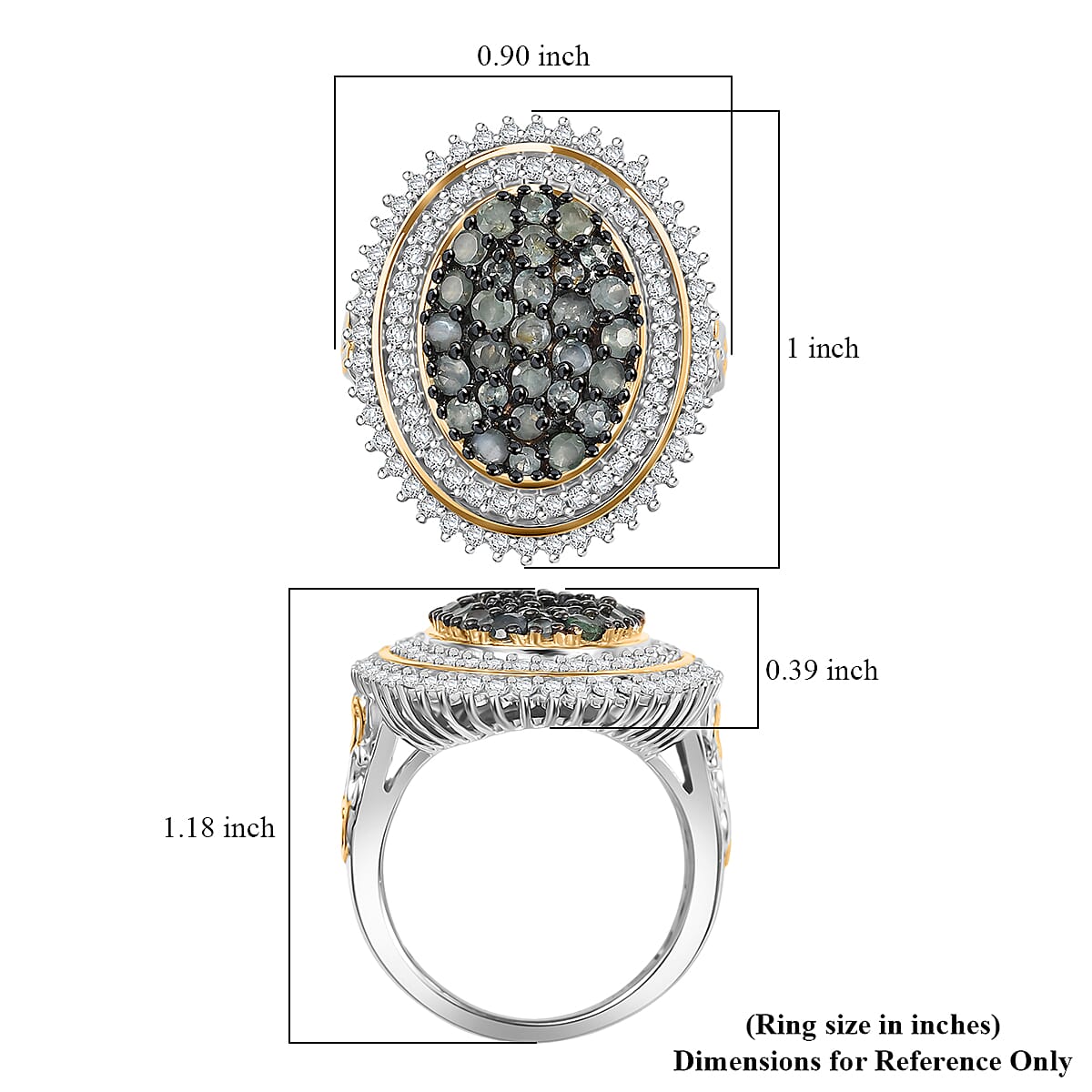 D'Joy Narsipatnam Alexandrite and Moissanite 2.25 ctw Ring in 18K Vermeil YG and Rhodium Over Sterling Silver (Size 10.0) image number 5