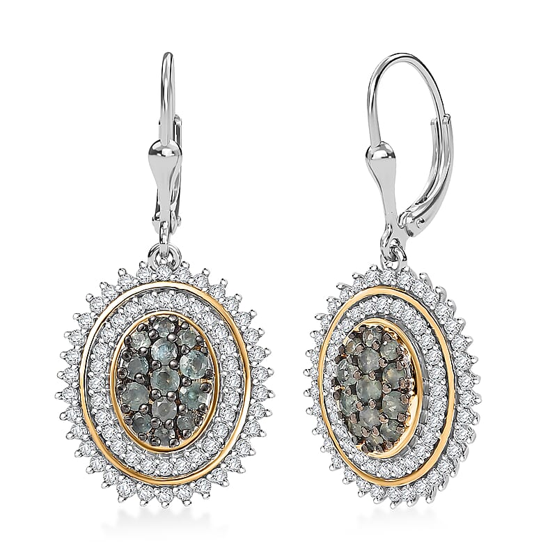 D'Joy Narsipatnam Alexandrite and Moissanite 2.65 ctw Art Nouveau Earrings in 18K Vermeil YG and Rhodium Over Sterling Silver
