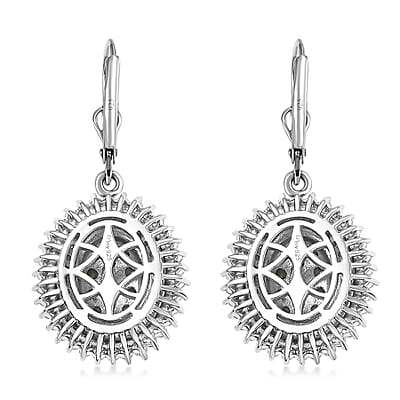 D'Joy Narsipatnam Alexandrite and Moissanite 2.65 ctw Art Nouveau Earrings in 18K Vermeil YG and Rhodium Over Sterling Silver