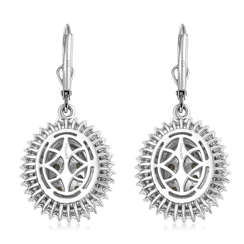 D'Joy Narsipatnam Alexandrite and Moissanite 2.65 ctw Art Nouveau Earrings in 18K Vermeil YG and Rhodium Over Sterling Silver