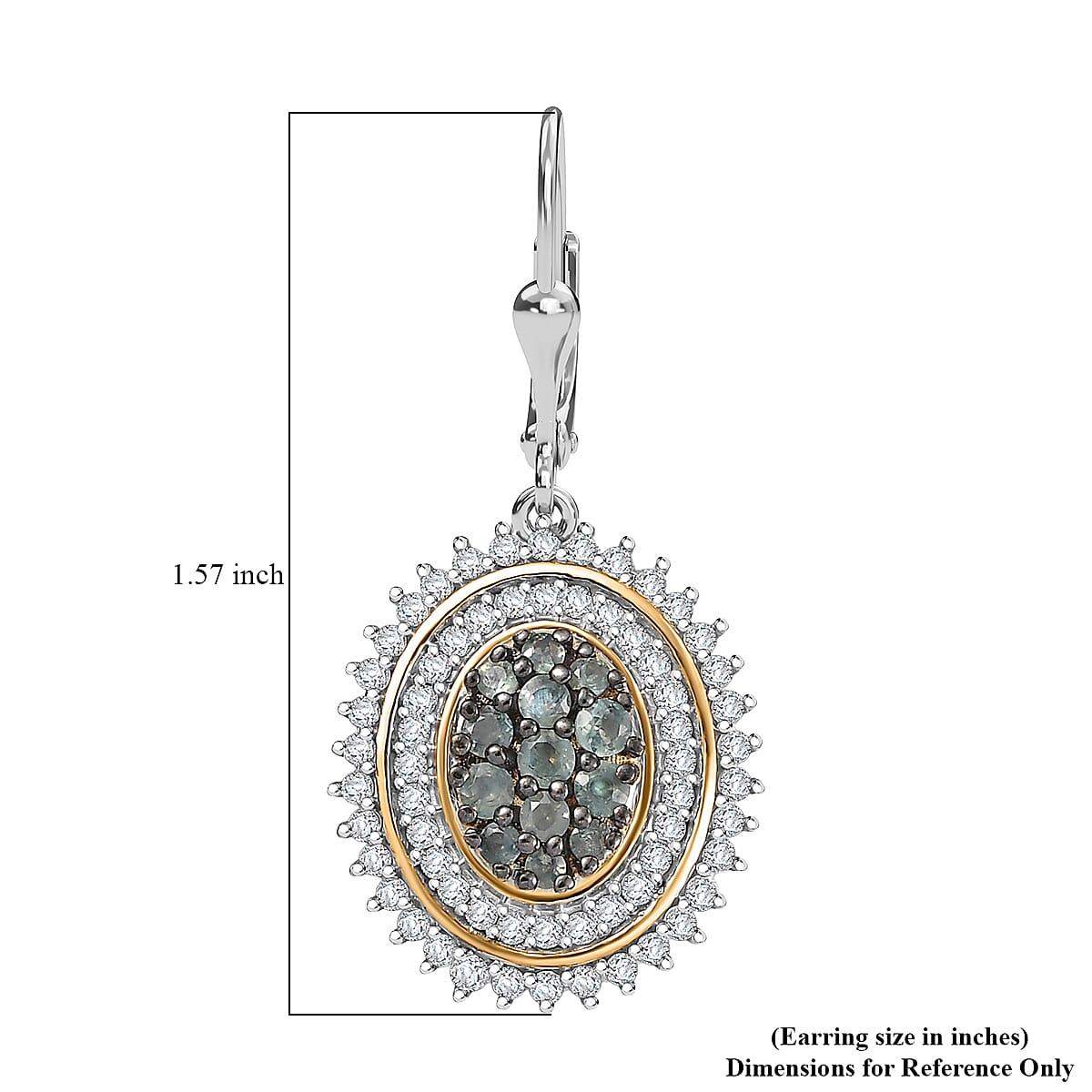 D'Joy Narsipatnam Alexandrite and Moissanite 2.65 ctw Art Nouveau Earrings in 18K Vermeil YG and Rhodium Over Sterling Silver