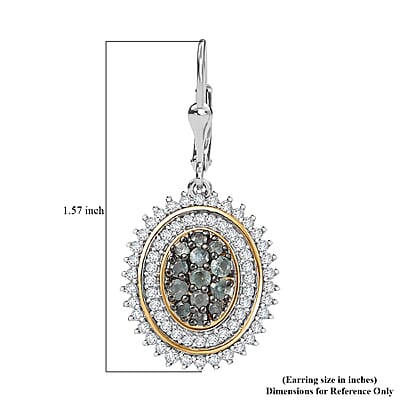 D'Joy Narsipatnam Alexandrite and Moissanite 2.65 ctw Art Nouveau Earrings in 18K Vermeil YG and Rhodium Over Sterling Silver