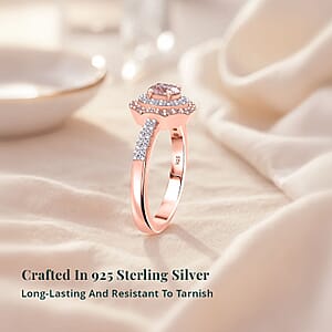 Luxuriant Lab Grown Pink Diamond VS and Lab Grown Diamond SI 1.00 ctw Celestial Bloom Ring in 18K Vermeil Rose Gold Over Sterling Silver (Size 10.0)