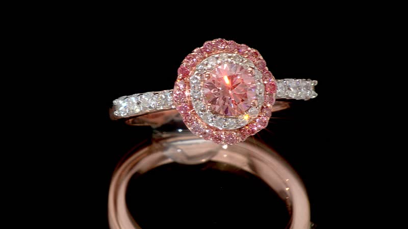 Luxuriant Lab Grown Pink Diamond (VS), Lab Grown Diamond Ring in 18K Vermeil RG Over Sterling Silver (Size 10.0) 1.00 ctw