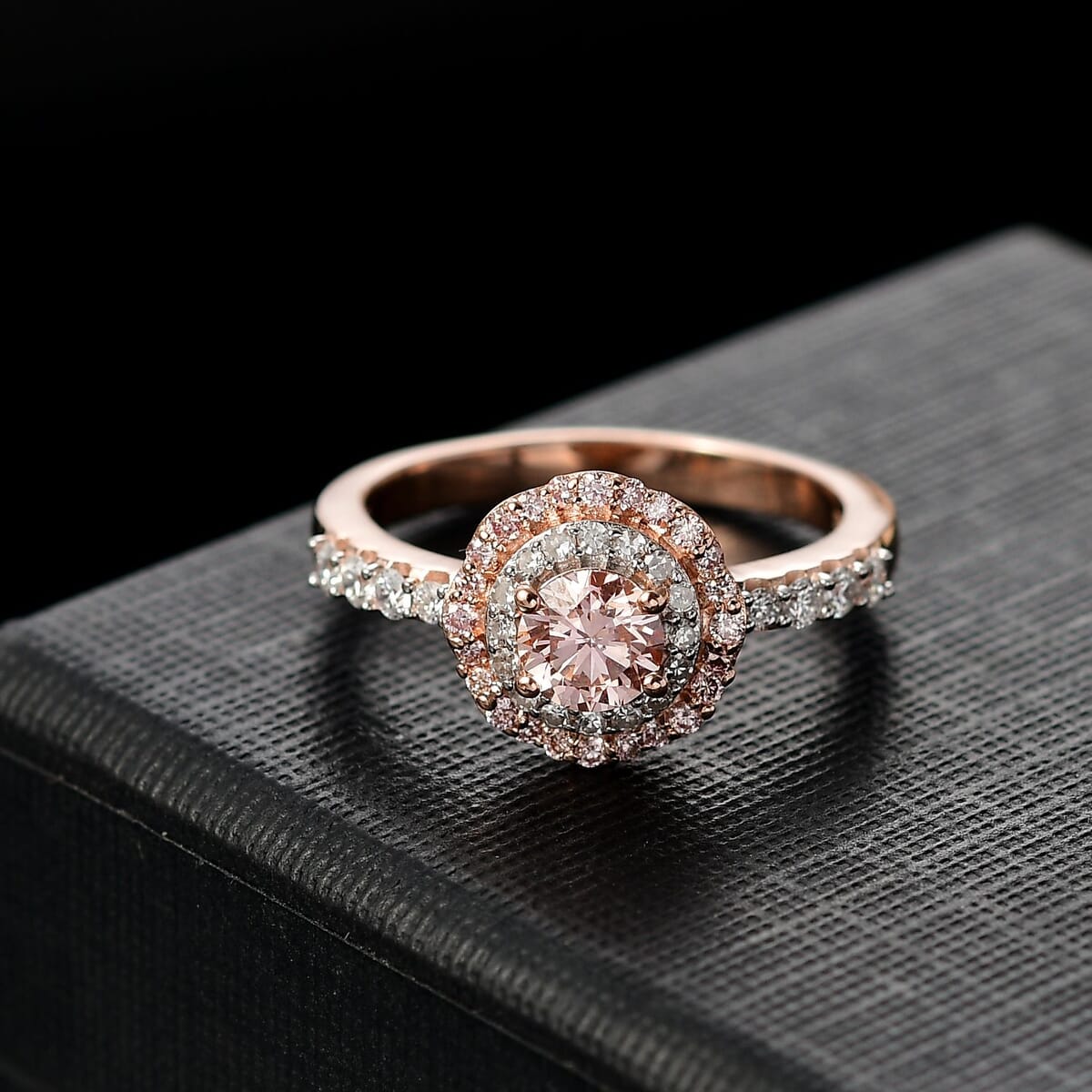Luxuriant Lab Grown Pink Diamond (VS), Lab Grown Diamond Ring in 18K Vermeil RG Over Sterling Silver (Size 10.0) 1.00 ctw image number 1