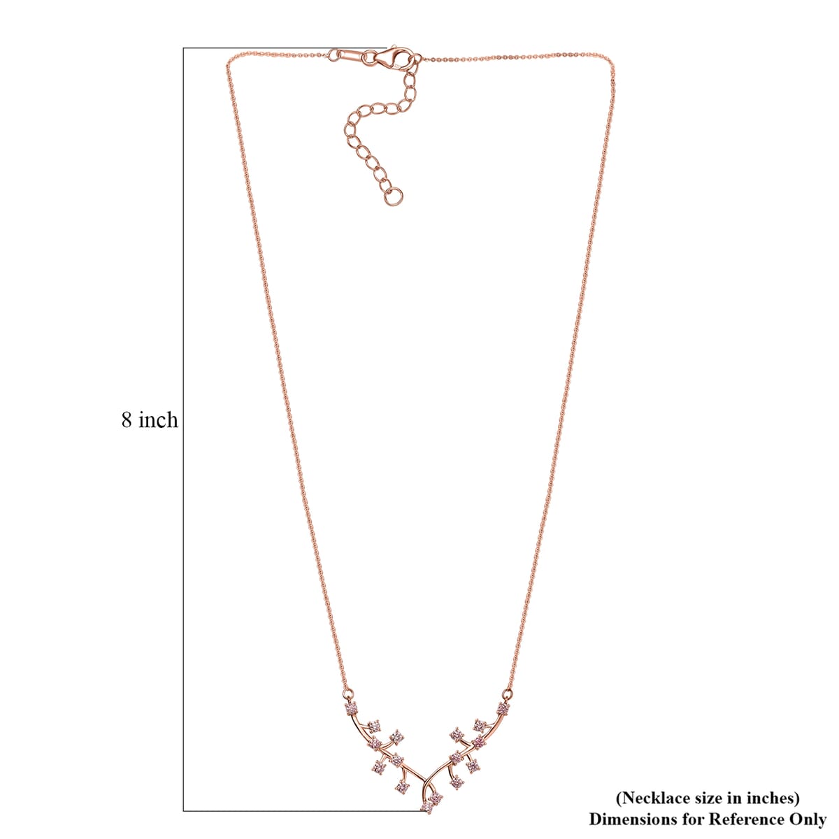 Luxuriant Lab Grown Pink Diamond VS 1.00 ctw Vines Necklace in 18K Vermeil Rose Gold Over Sterling Silver 18 Inches image number 5