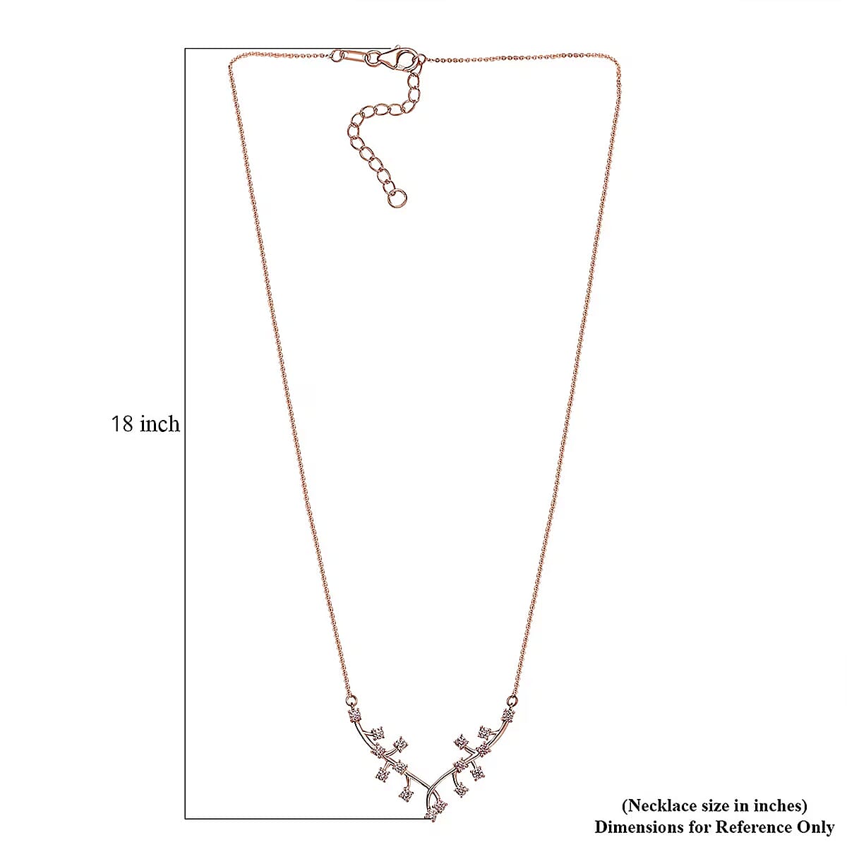 Luxuriant Lab Grown Pink Diamond (IR) VS 1.00 ctw Vines Necklace in 18K Vermeil Rose Gold Over Sterling Silver 18 Inches image number 6