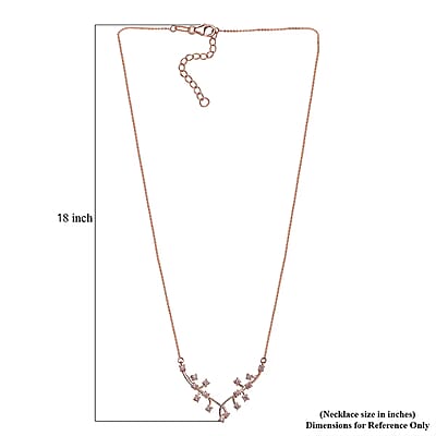 Luxuriant Lab Grown Pink Diamond (IR) VS 1.00 ctw Vines Necklace in 18K Vermeil Rose Gold Over Sterling Silver 18 Inches