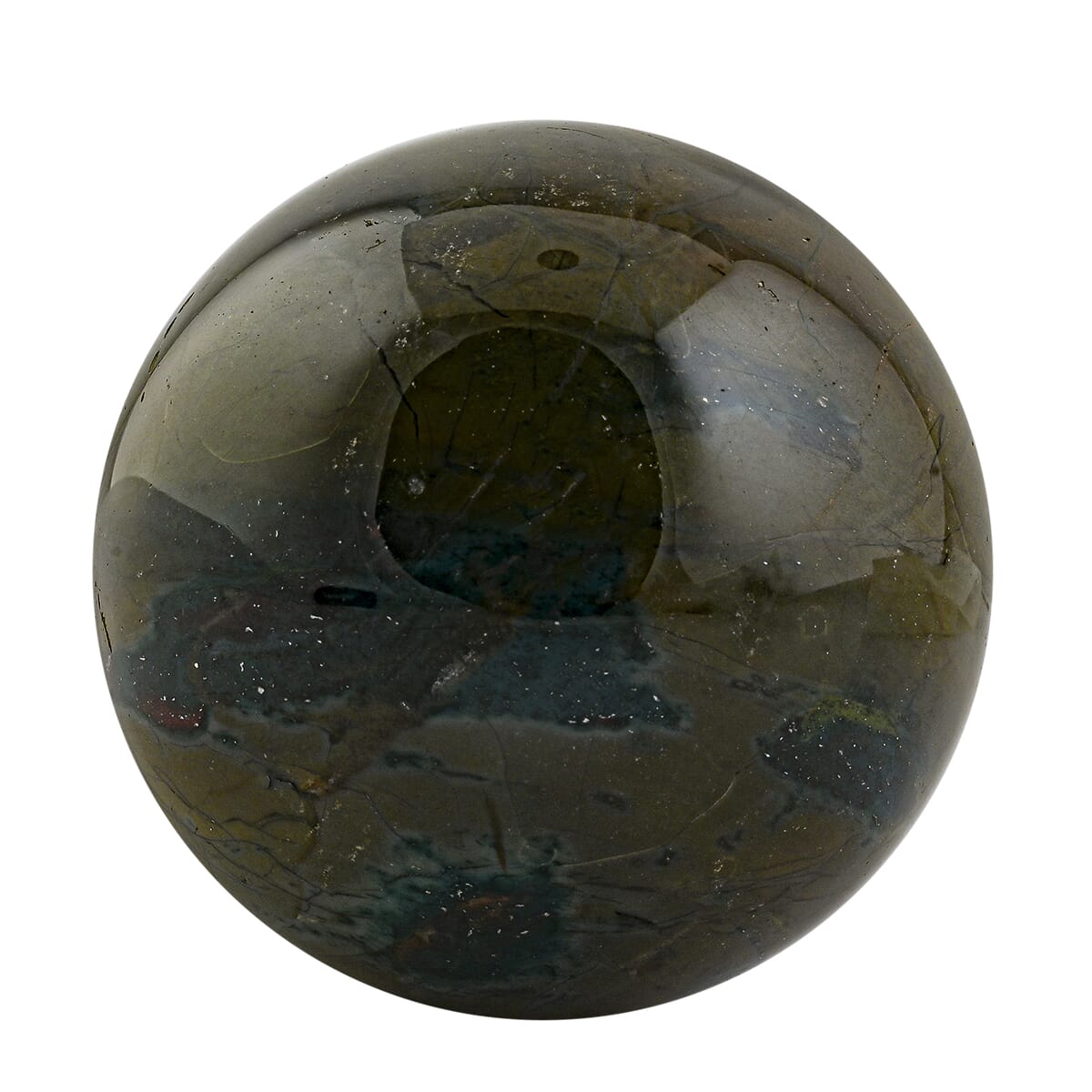 Multi Jasper Sphere -L Approx 2948ctw with Free Wood Stand 10 image number 1