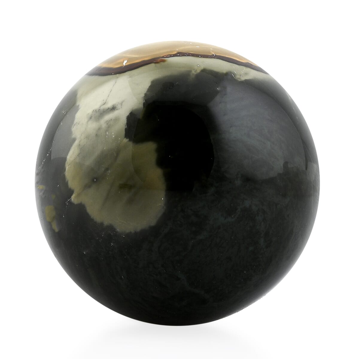 Multi Jasper Sphere -XS Approx 734ctw with Free Wood Stand 10 image number 1