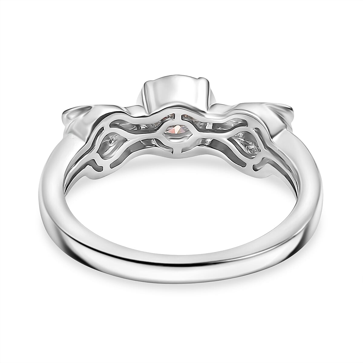 Moissanite 0.50 ctw Ring in Rhodium Over Sterling Silver (Size 8.0)