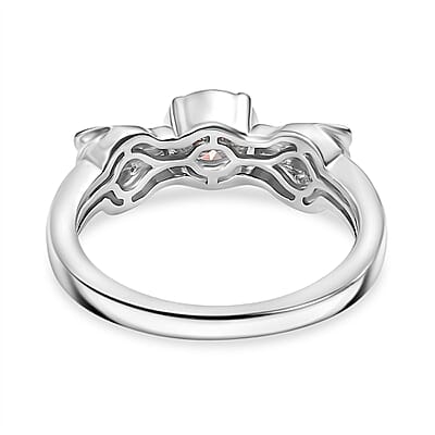 Moissanite 0.50 ctw Ring in Rhodium Over Sterling Silver (Size 8.0)