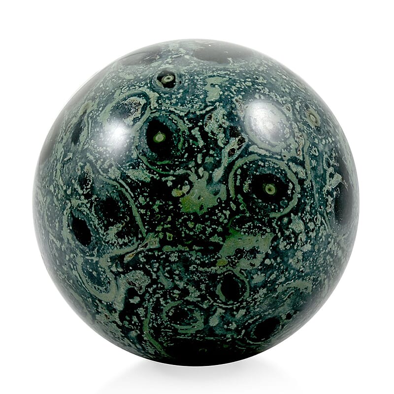 Jasper Kambaba Sphere -L Approx 3628ctw with Free Wood Stand 10