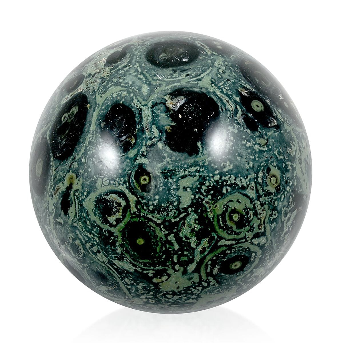Jasper Kambaba Sphere -L Approx 3628ctw with Free Wood Stand 10