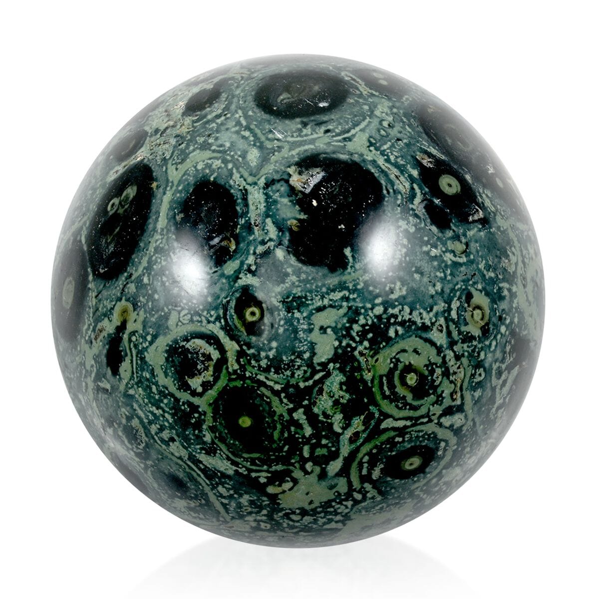 Jasper Kambaba Sphere -L Approx 3628ctw with Free Wood Stand 10 image number 1