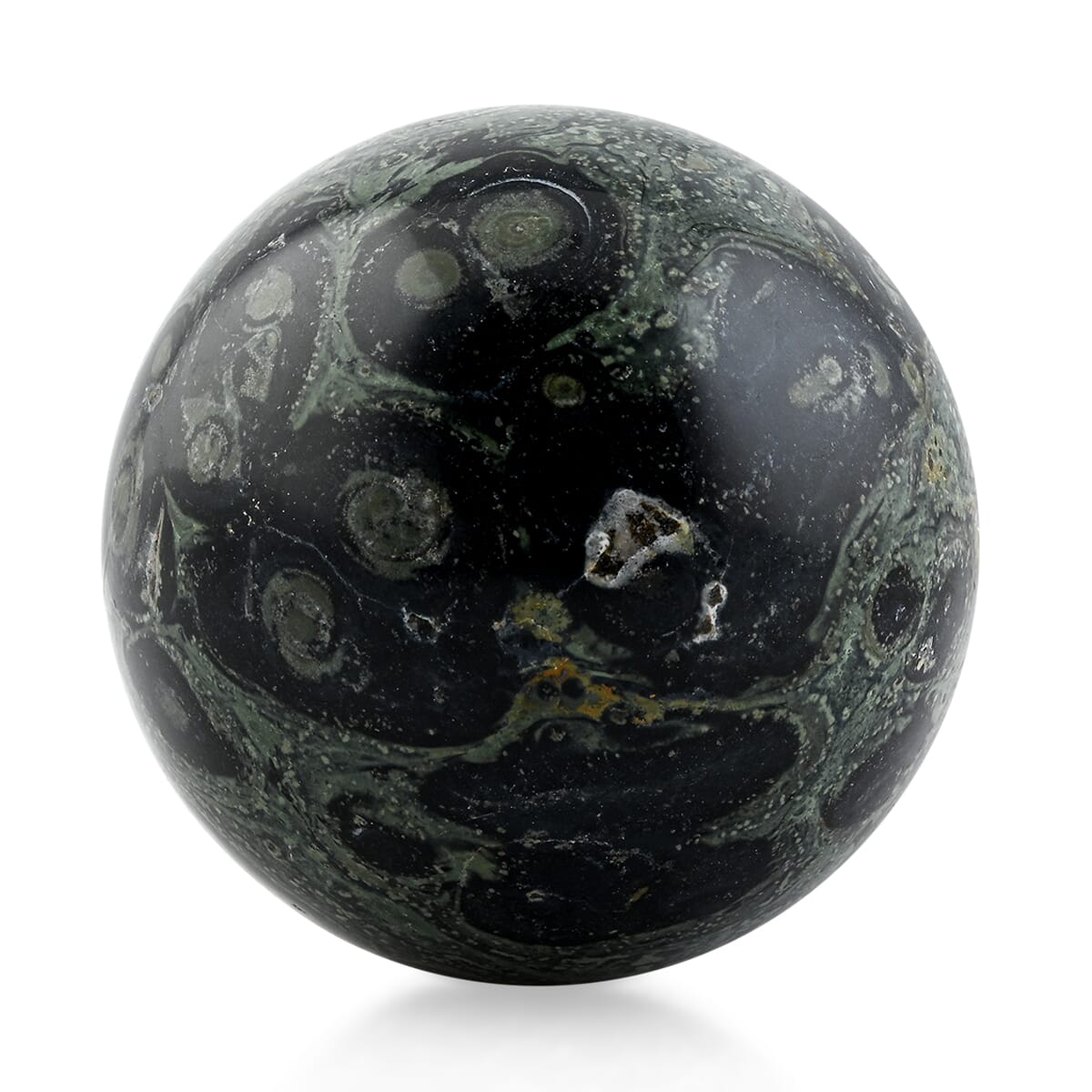 Jasper Kambaba Sphere -M Approx 2267ctw with Free Wood Stand 10 image number 0