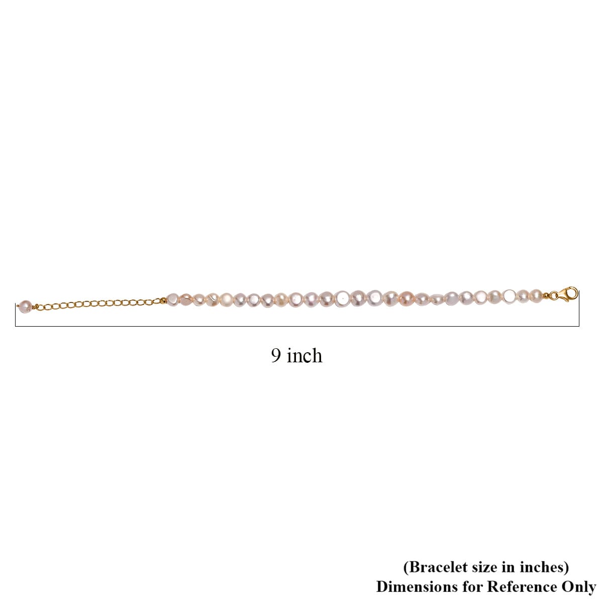 Multi Color Fresh Water Pearl Bracelet in 18K Vermeil Yellow Gold Over Sterling Silver (7.25 In) image number 4