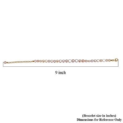 Multi Color Fresh Water Pearl Sunrise Bloom Bracelet in 18K Vermeil Yellow Gold Over Sterling Silver (7.25-9.25In)