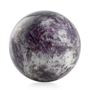 Lepidolite Sphere -M Approx 2494ctw with Free Wood Stand 10